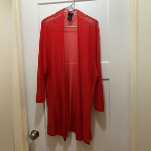 Nic + Zoe lightweight coverup cardigan, 2X, salmon color